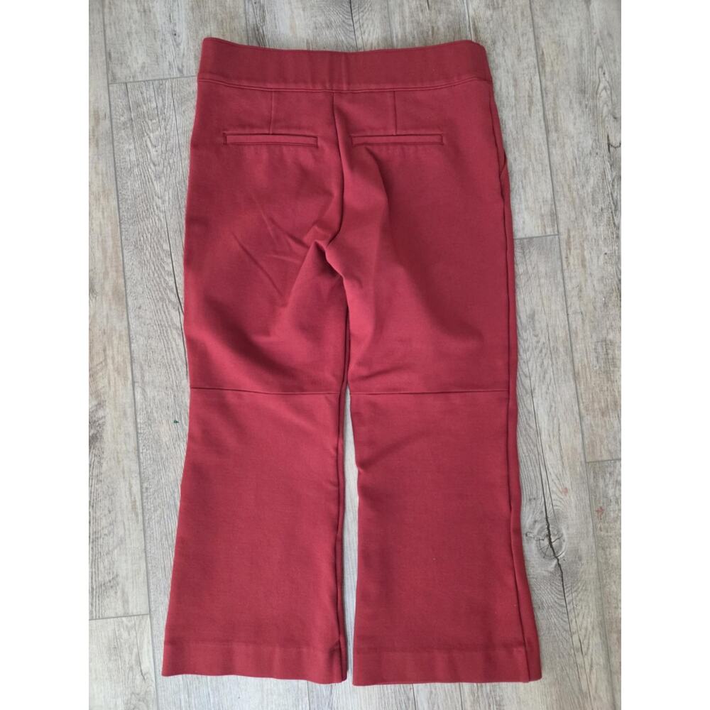 SPANX Perfect Pant Hi-Rise Flare Maroon Red Petite Medium Pockets Workwear - Picture 4 of 4
